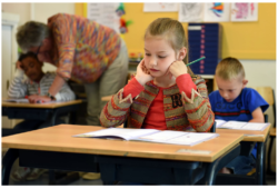 children at school desks