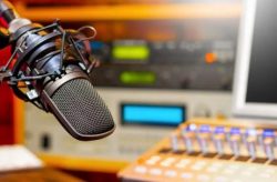 radio microphone and soundboard